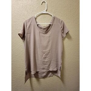 Soprano Short Sleeve Blouse Pinkish Brown Color Size Small